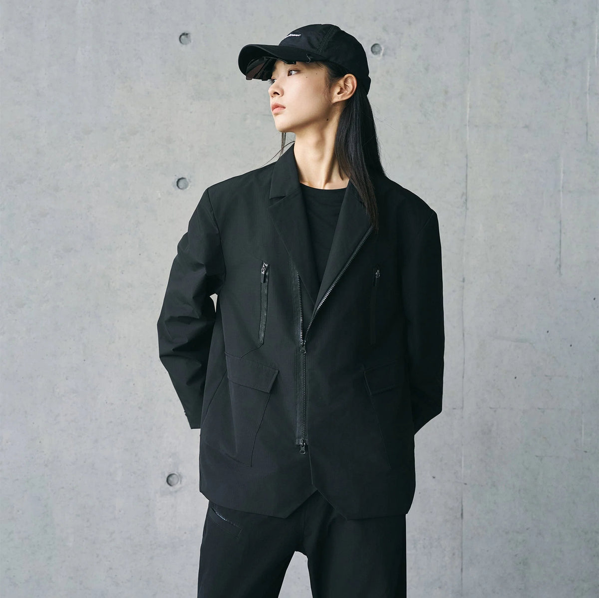 ENSHADOWER Modern Multi-pocket Zipper Outdoor Blazer