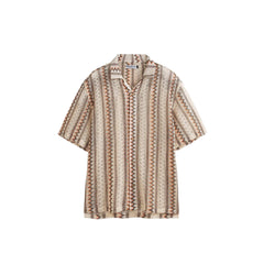 ME DA IGUAL Geometric Ripple Crochet Half Shirt