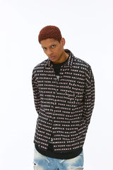 VANN VALRENCE Monogram Crystal-Studded Oversized Shirt