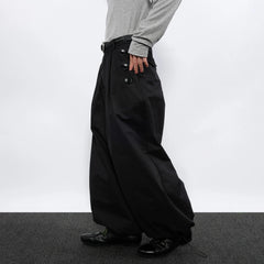 7440 37 1 Side-Button Drawcord Balloon Pants