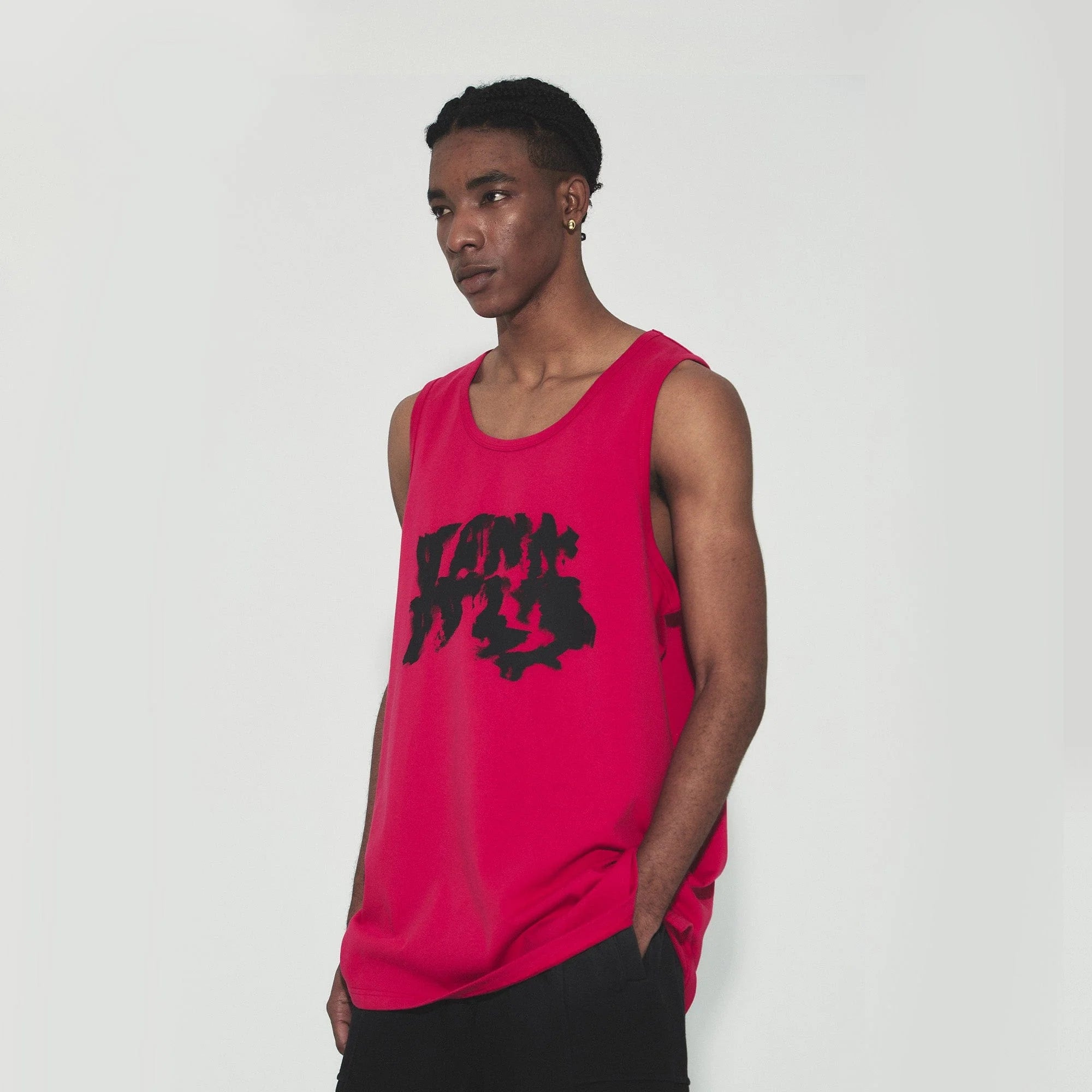 VANN VALRENCE Essential LOGO Graphic Oversized Sleeveless T-Shirt