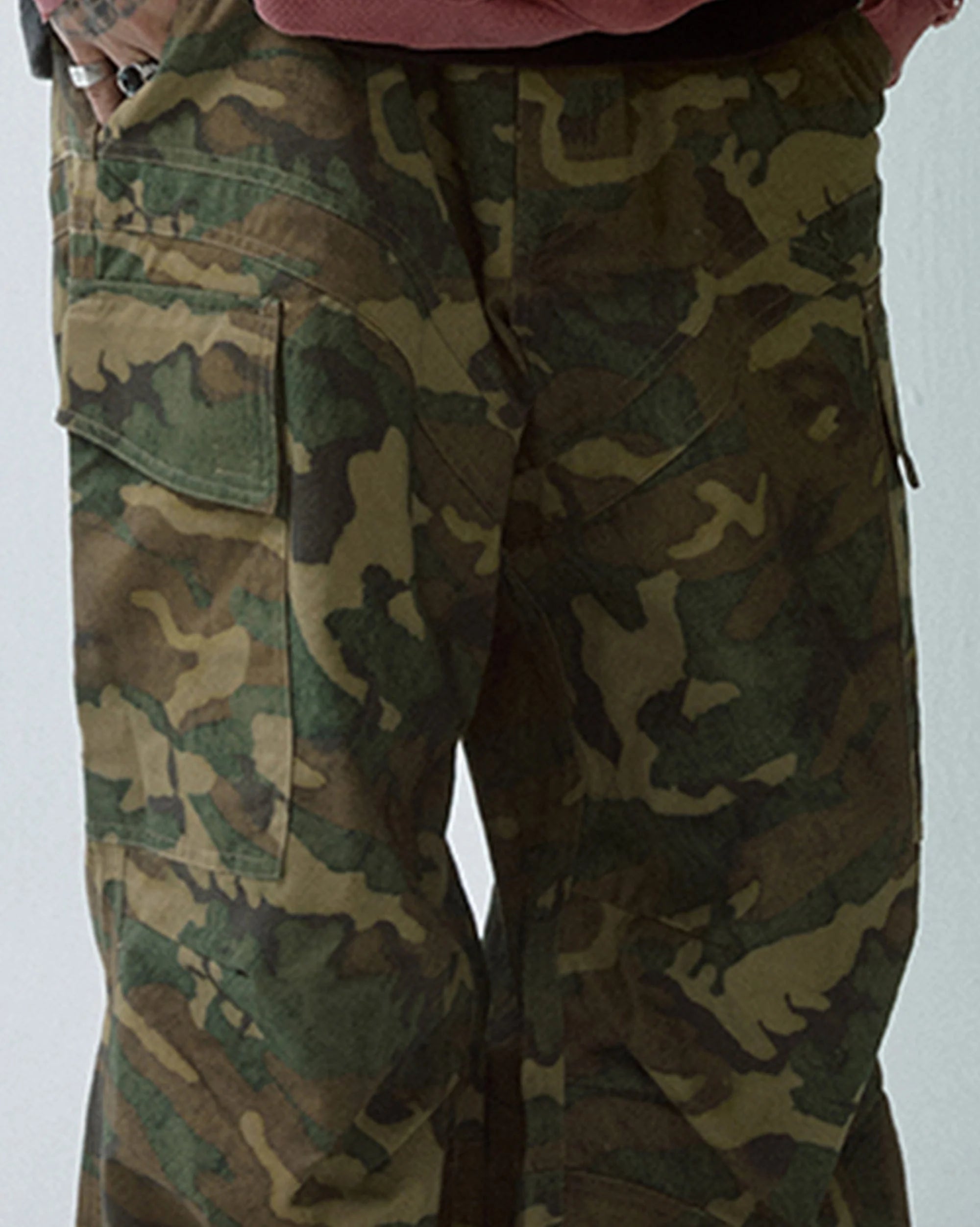 F2CE Wide-Leg Draw-String Camo Cargo Pants