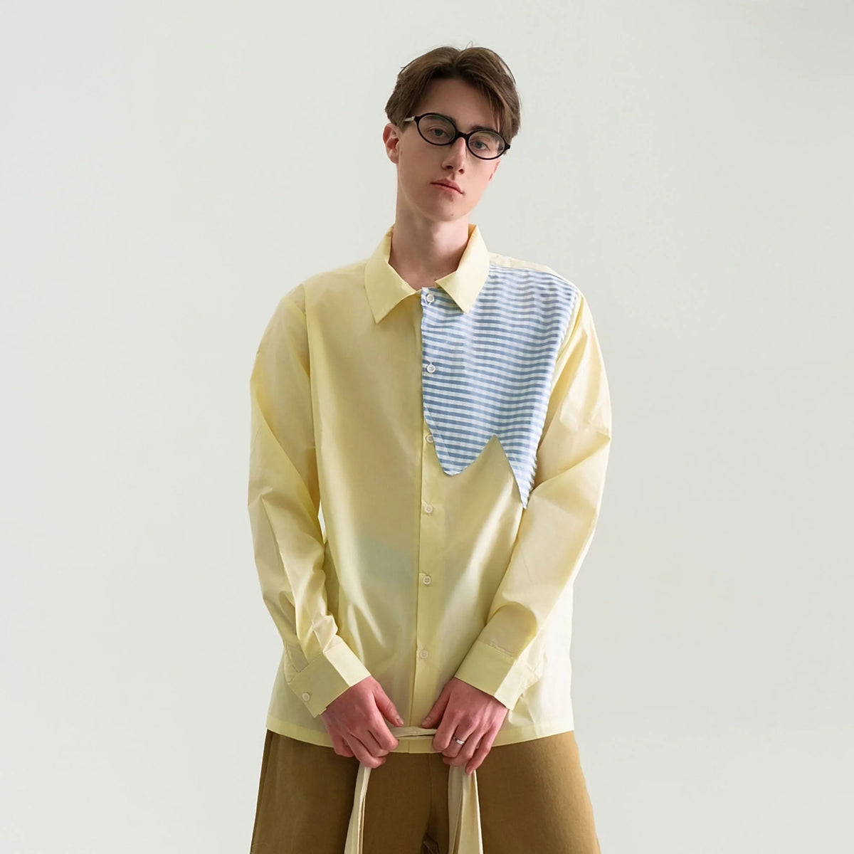 WIID Checks Asymmetrical Patch Shirt