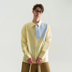WIID Checks Asymmetrical Patch Shirt