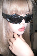 Pi0neeR Venom Melt Dripped Resin Sunglasses Black