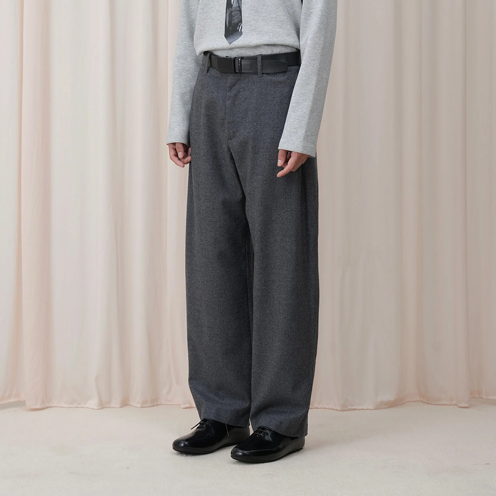 OUYANG WENJUN Essential Wool-Blend Wide-Leg Trousers