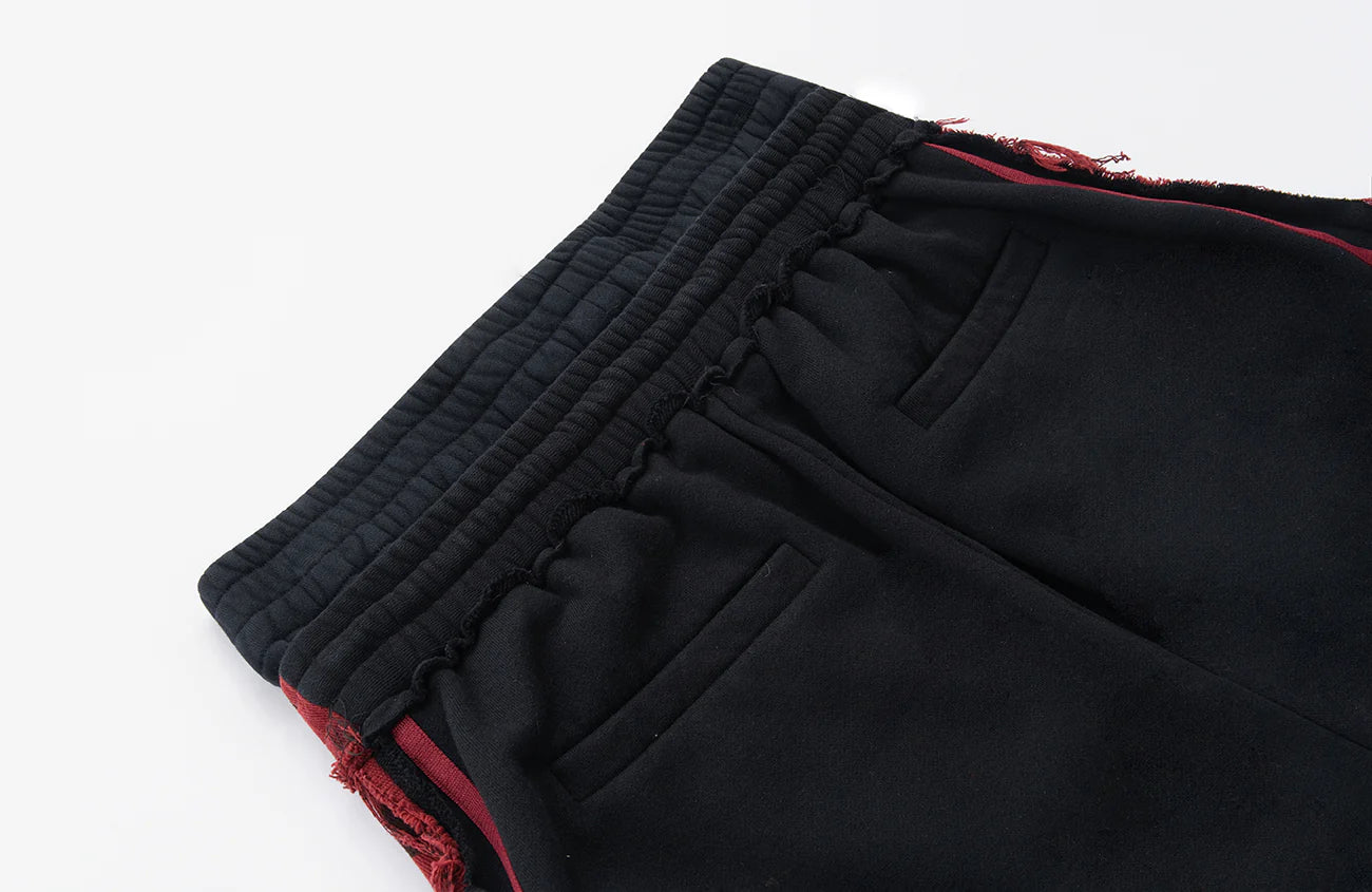 MOGONGSHE Camo Contrast Panel Double-Waist Oversized Sweatpants