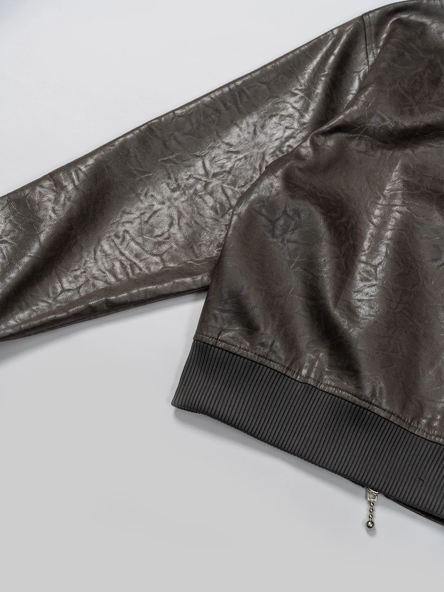 KADAKADA Faux Leather Dual-Zipper Hooded Jacket