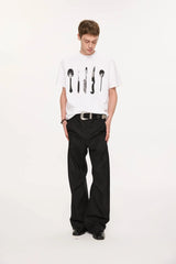 KREATE Sculpted Pleated Straight-Leg Trousers