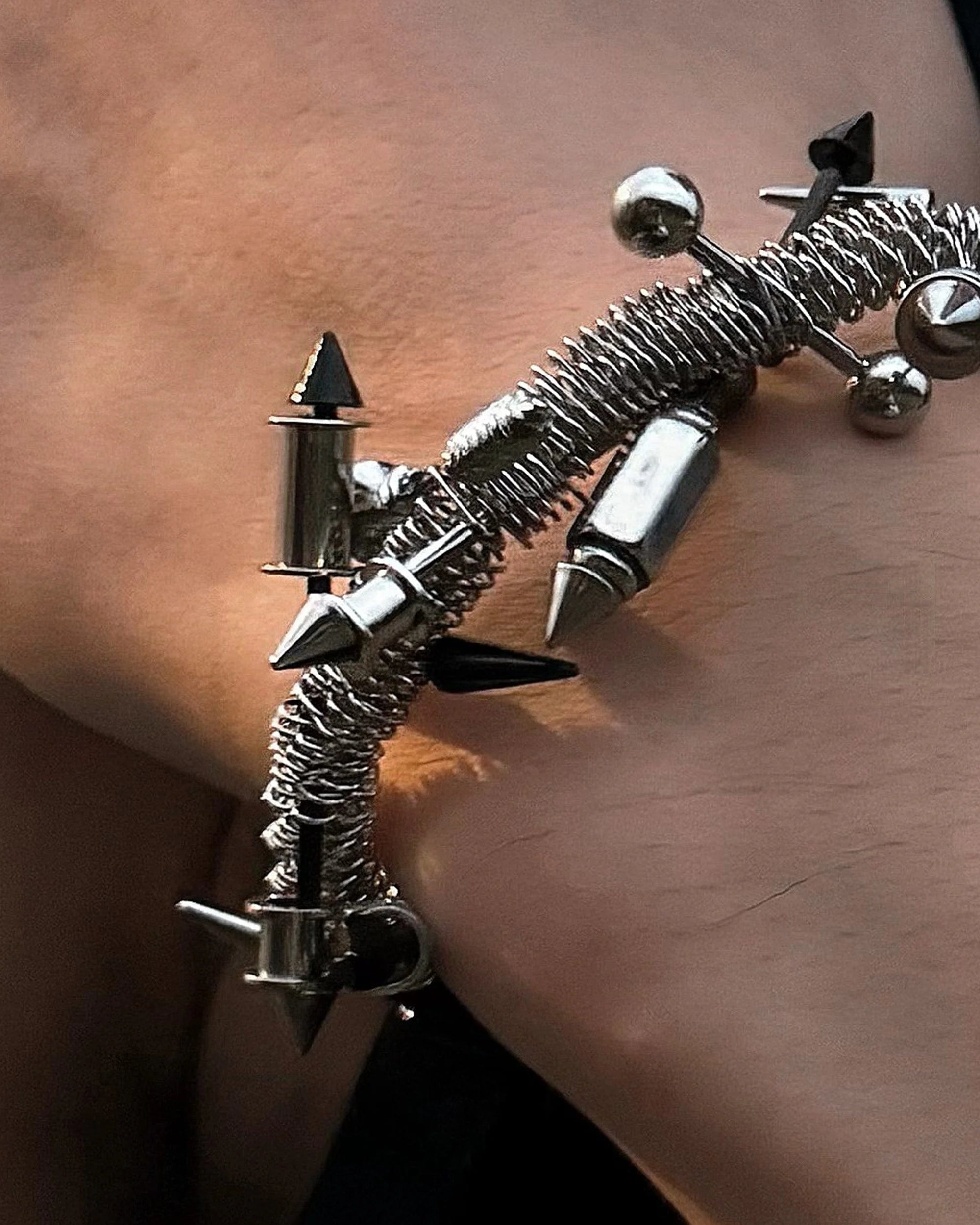 ILLUSORY Time Traveler Rivet Hollow Out Bracelet