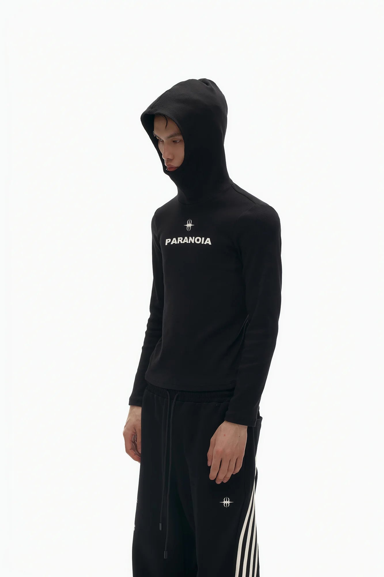 SAVAGEGROWTHWORLD Paranoia Graphic Balaclava Slim Hoodie