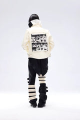 NOTHINGNESS WORLD Ruffle Bib Handkerchief-Hem Oversized Shirt