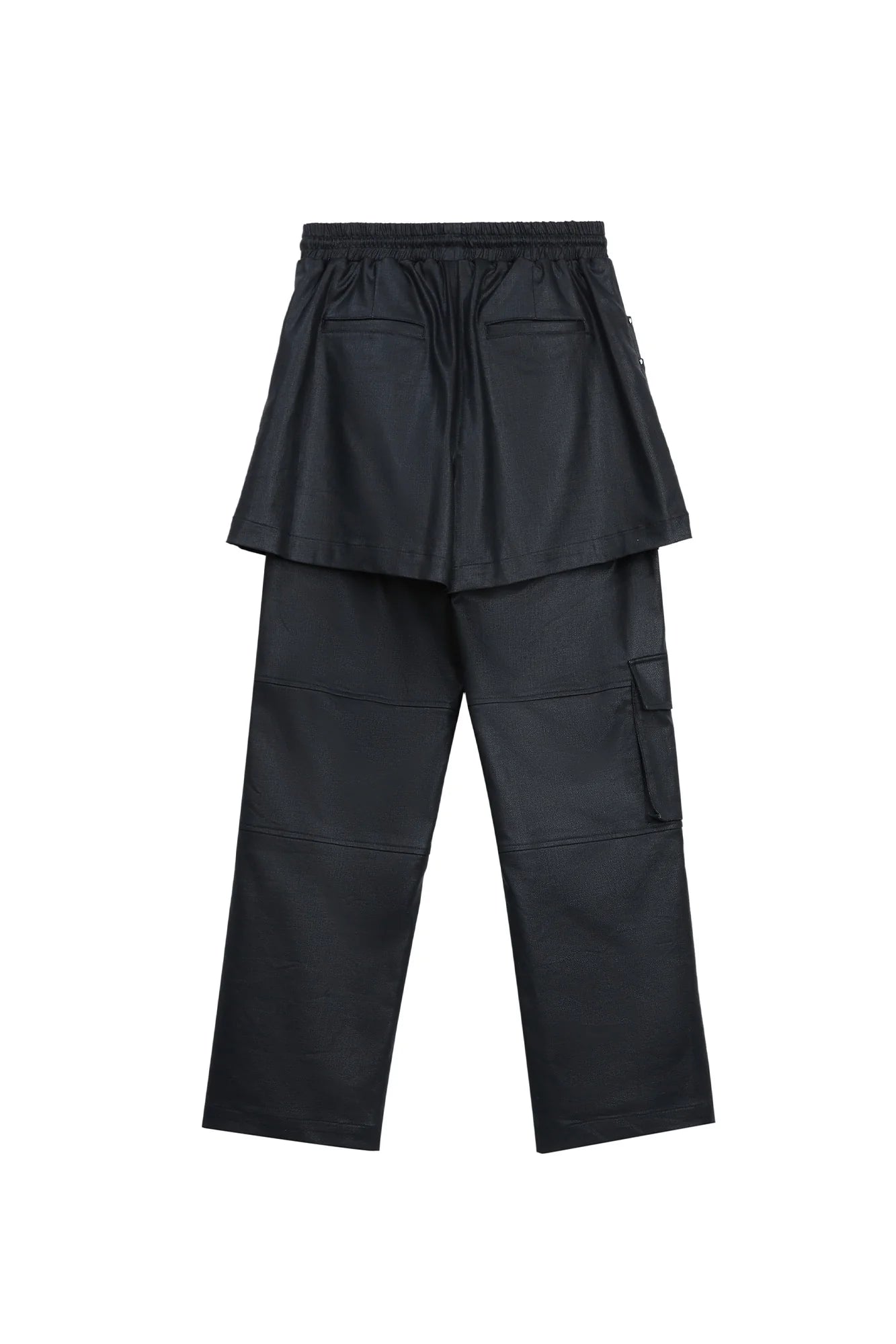VANN VALRENCE Rivet Layered Coated Denim Pants
