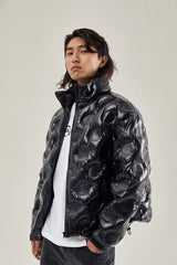 BONELESS High Collar Embossed Down Jacket