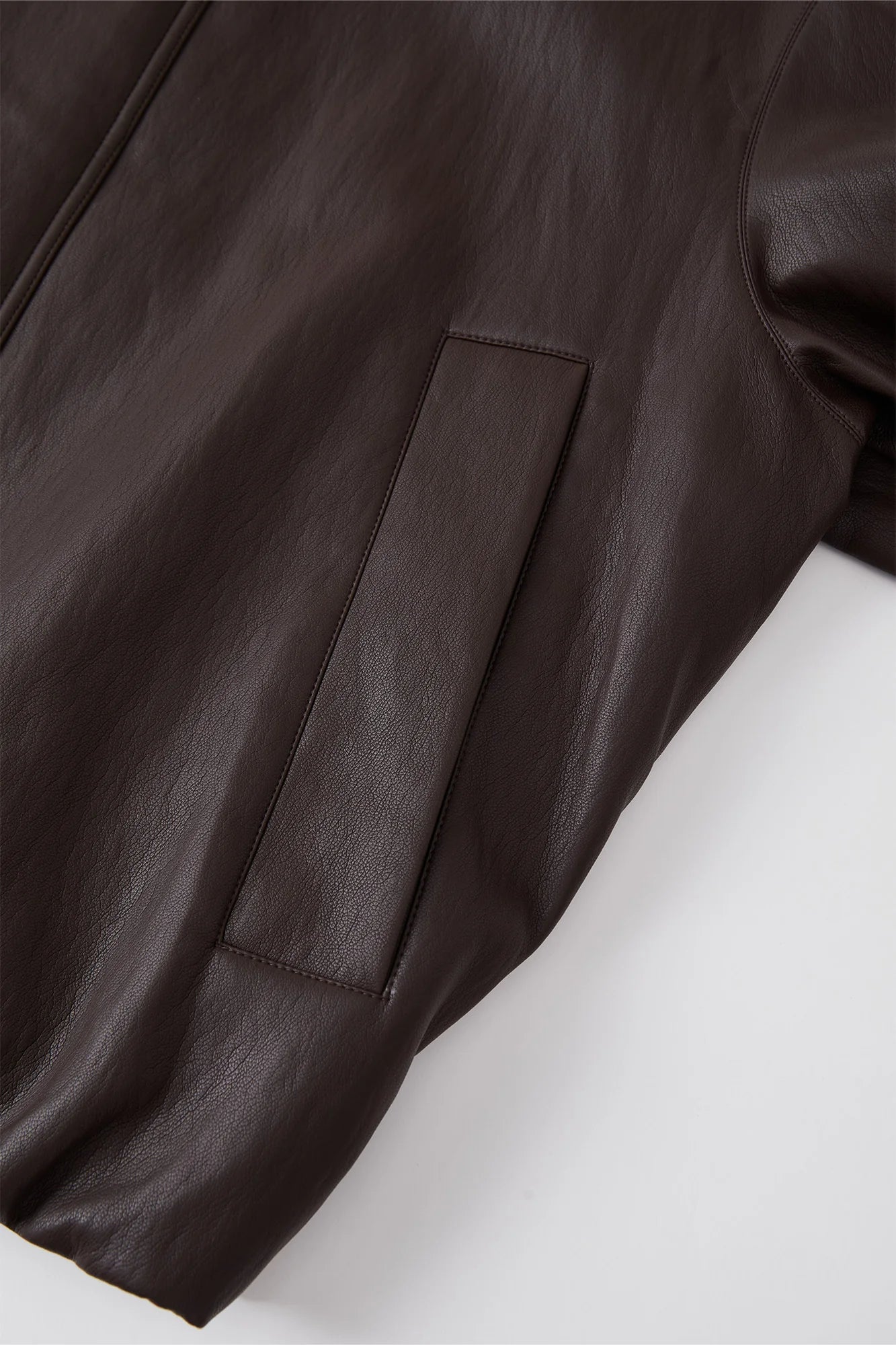 OPICLOTH Soft-Tanned Drawstring Faux Leather Jacket