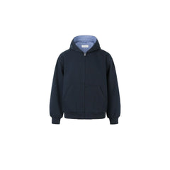 OKAYTHXBYE Houndstooth-Lined Zip-Up Hooded Jacket