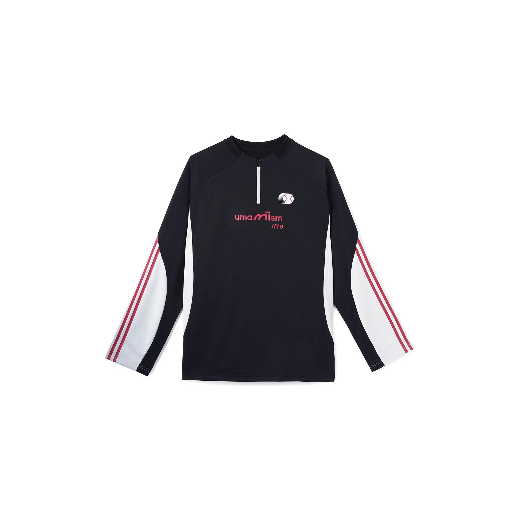 UMAMIISM Raglan Striped Fleece-Lined Sweatshirt