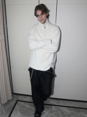 ASSEEN Asym-Zip Mohair Cardigan