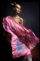 MASH UP ASIA Multicolor Dragon Burst Full-Print Square Scarf