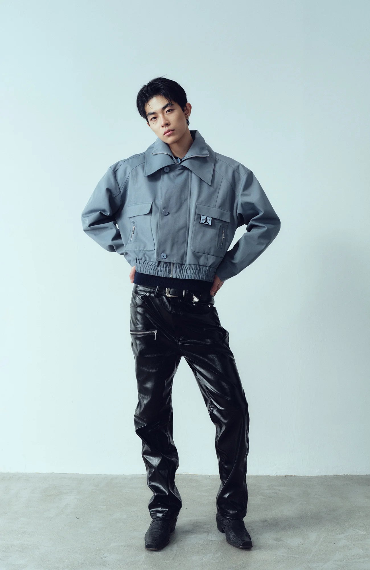 KADAKADA Double-Collar Shielded Utility Cropped Jacket