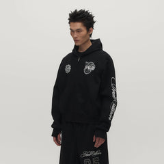 SAVAGEGROWTHWORLD No.05 True Villain Patch Zip-Up Hoodie