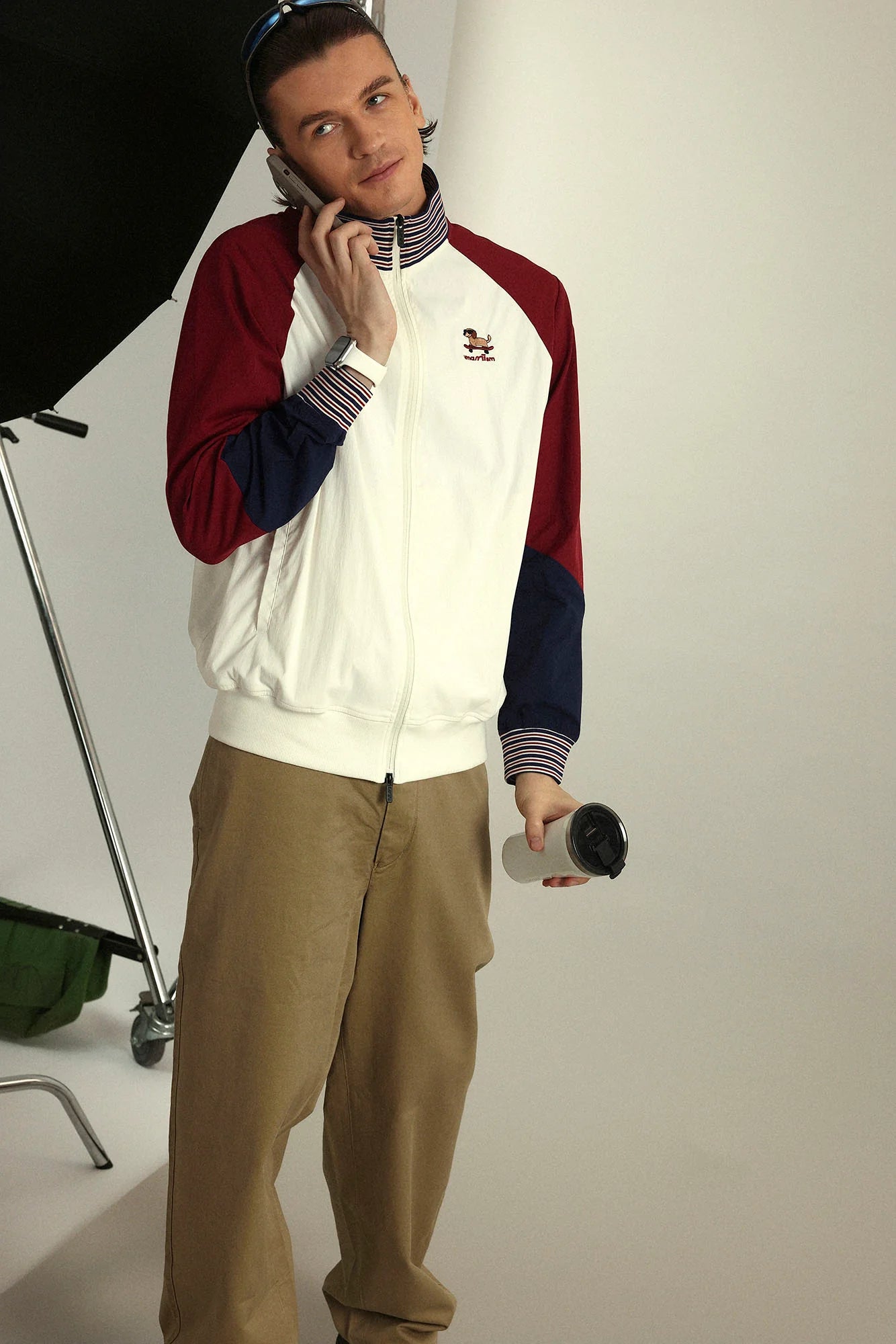 UMAMIISM Contrast Raglan Waterproof Track Jacket