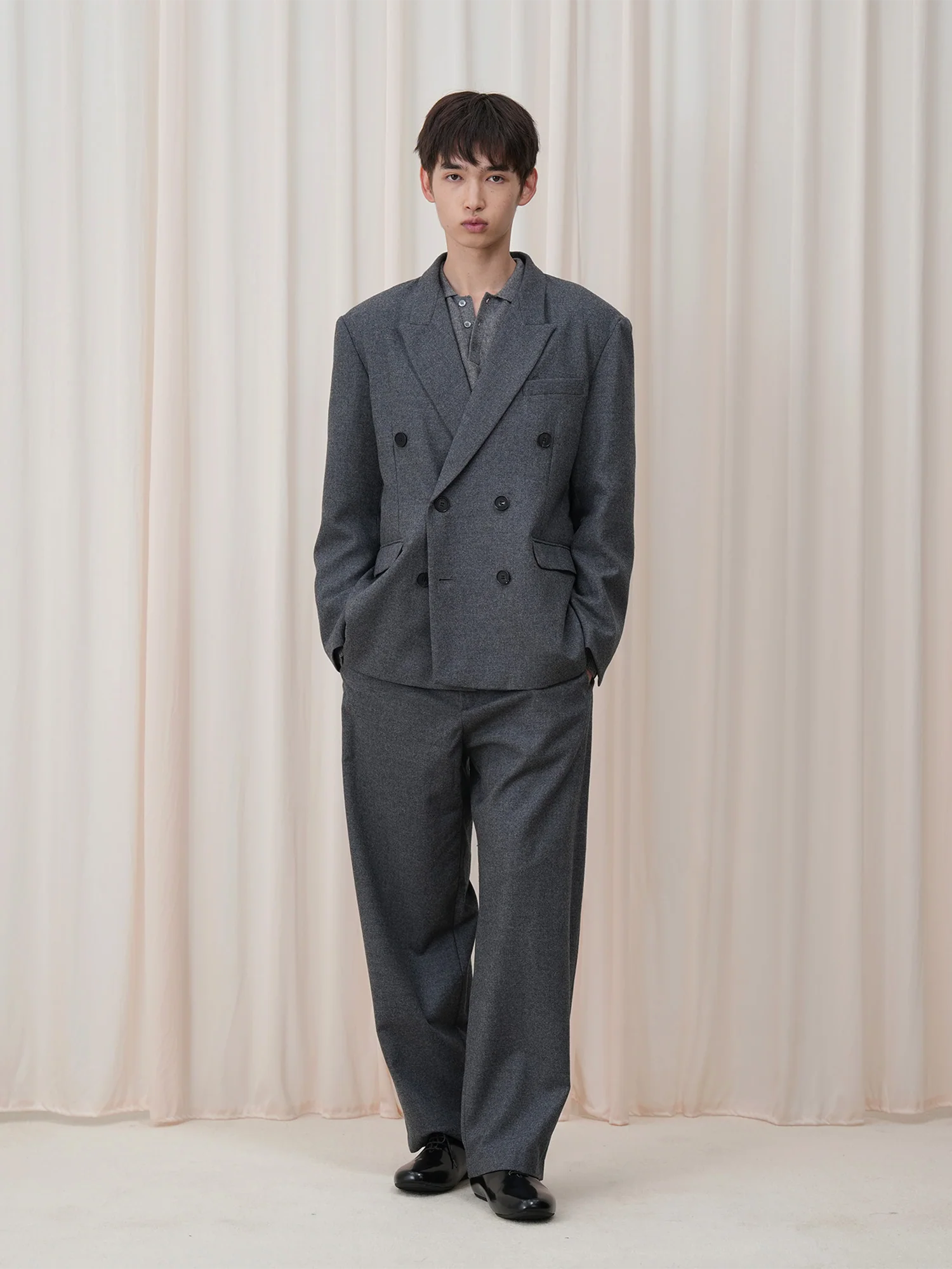 OUYANG WENJUN Double-Breasted Wool-Blend Blazer