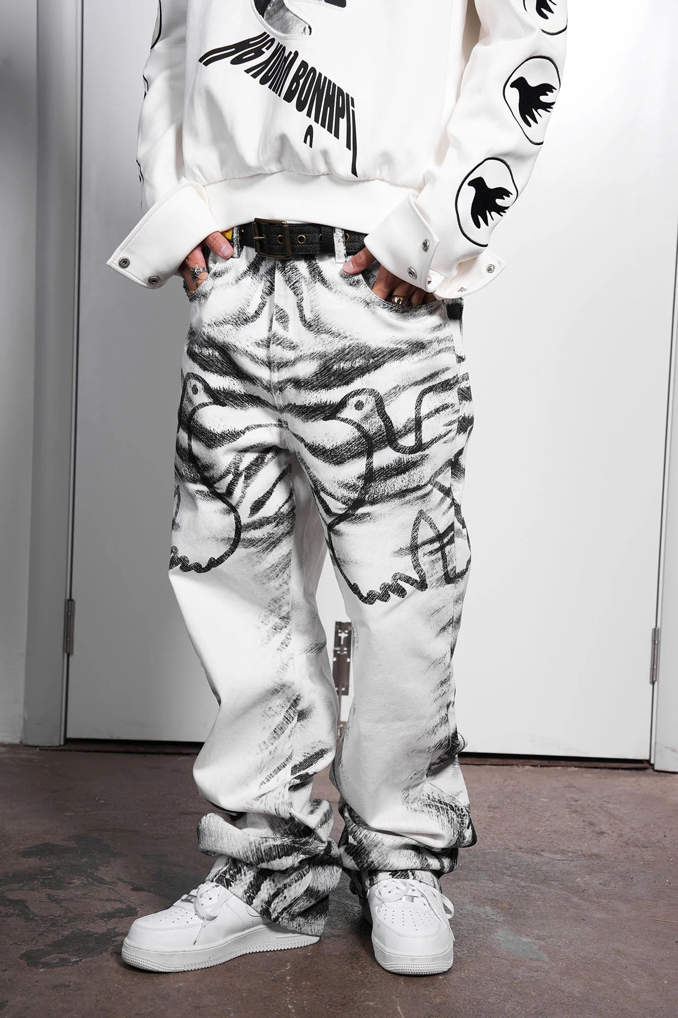 VINKID Tiger Camo Peace Dove Straight-Leg Pants