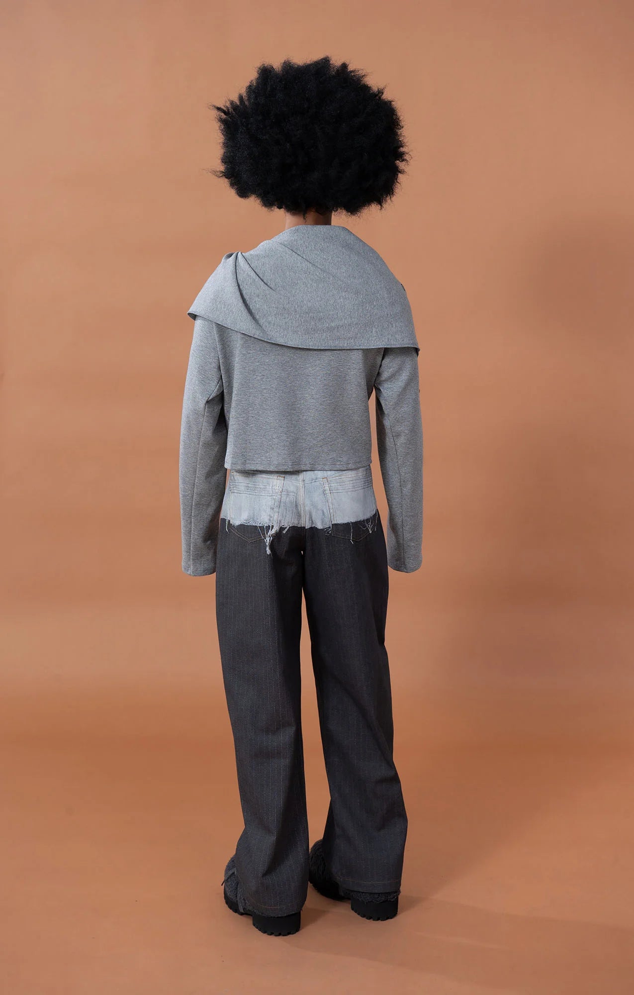 CLP Denim-Waist Pinstripe Straight-Leg Pants