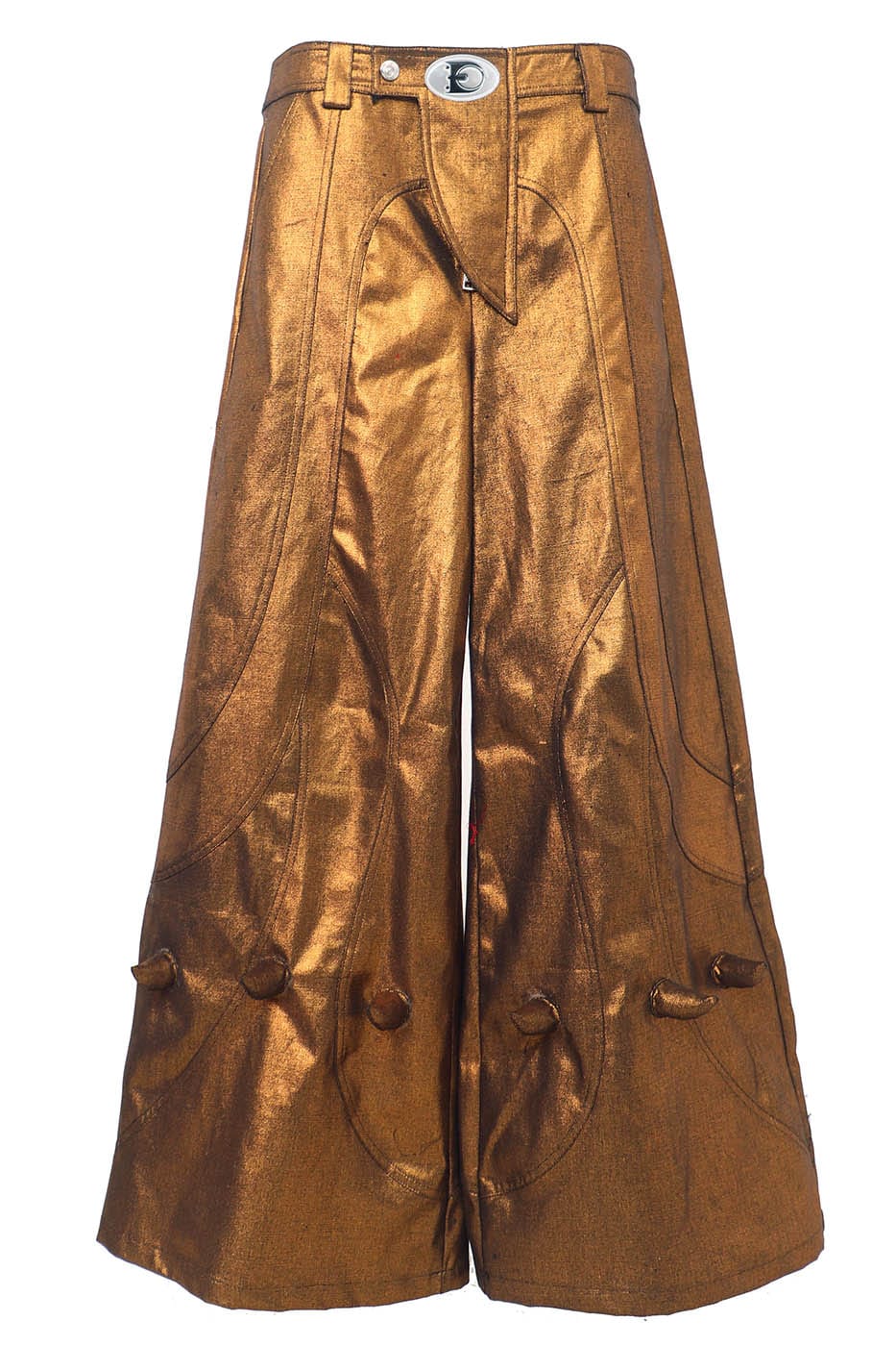 EMBRYO Metallic Devil Horned Wide-Leg Pants