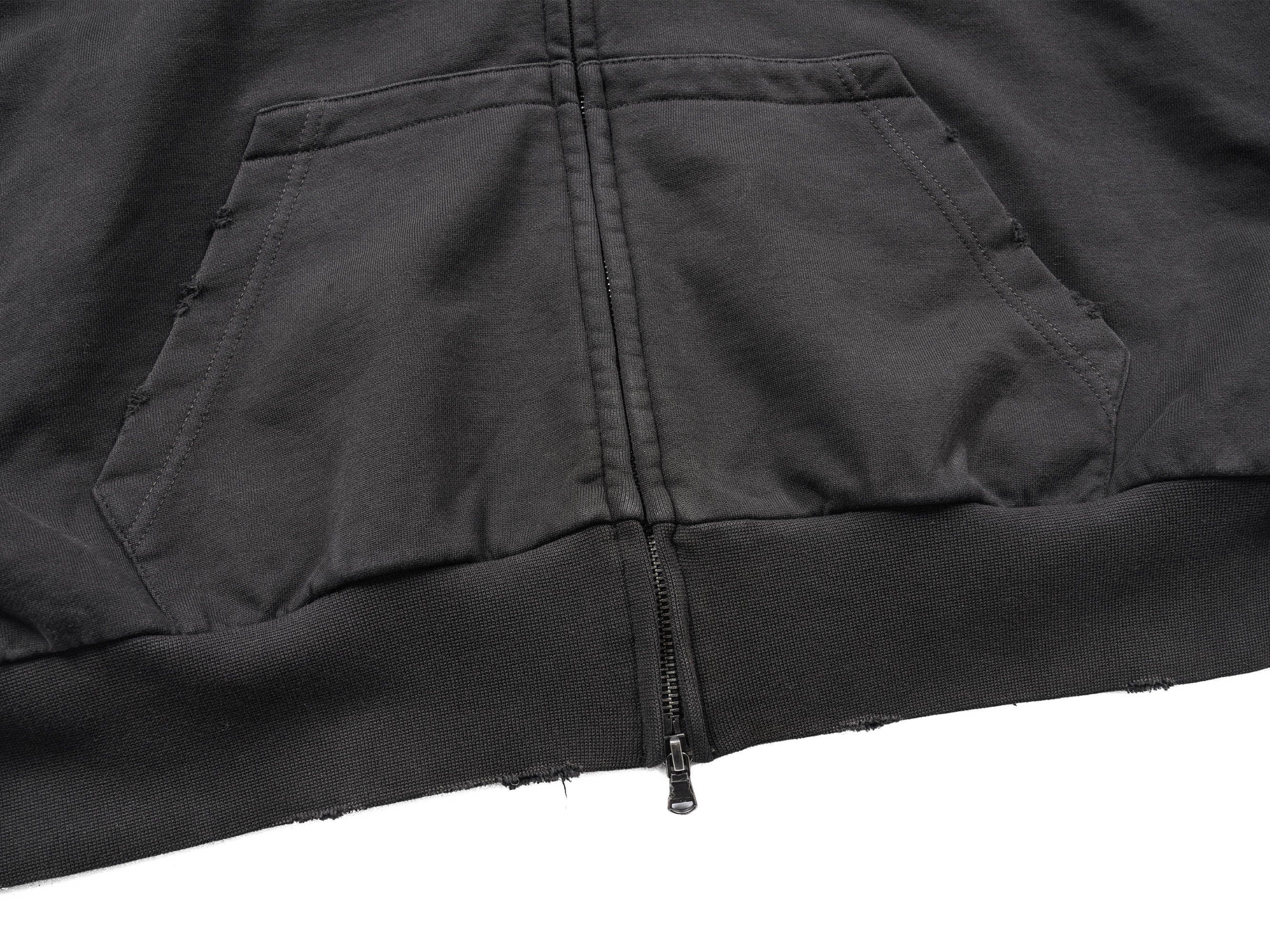 UNDERWATER Distressed Spliced Fallen Armor Zip-Up Hoodie