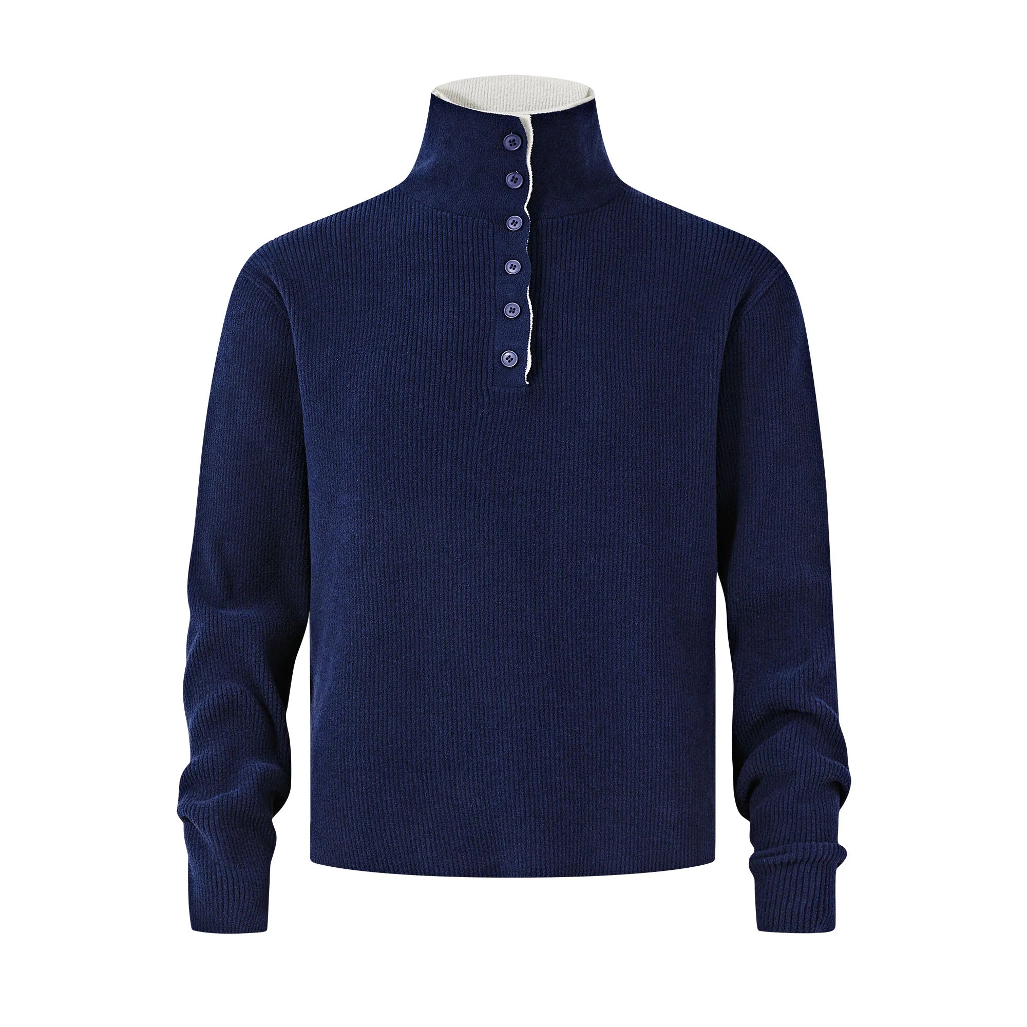 KREATE Contrast Layered Collar Ribbed Sweater