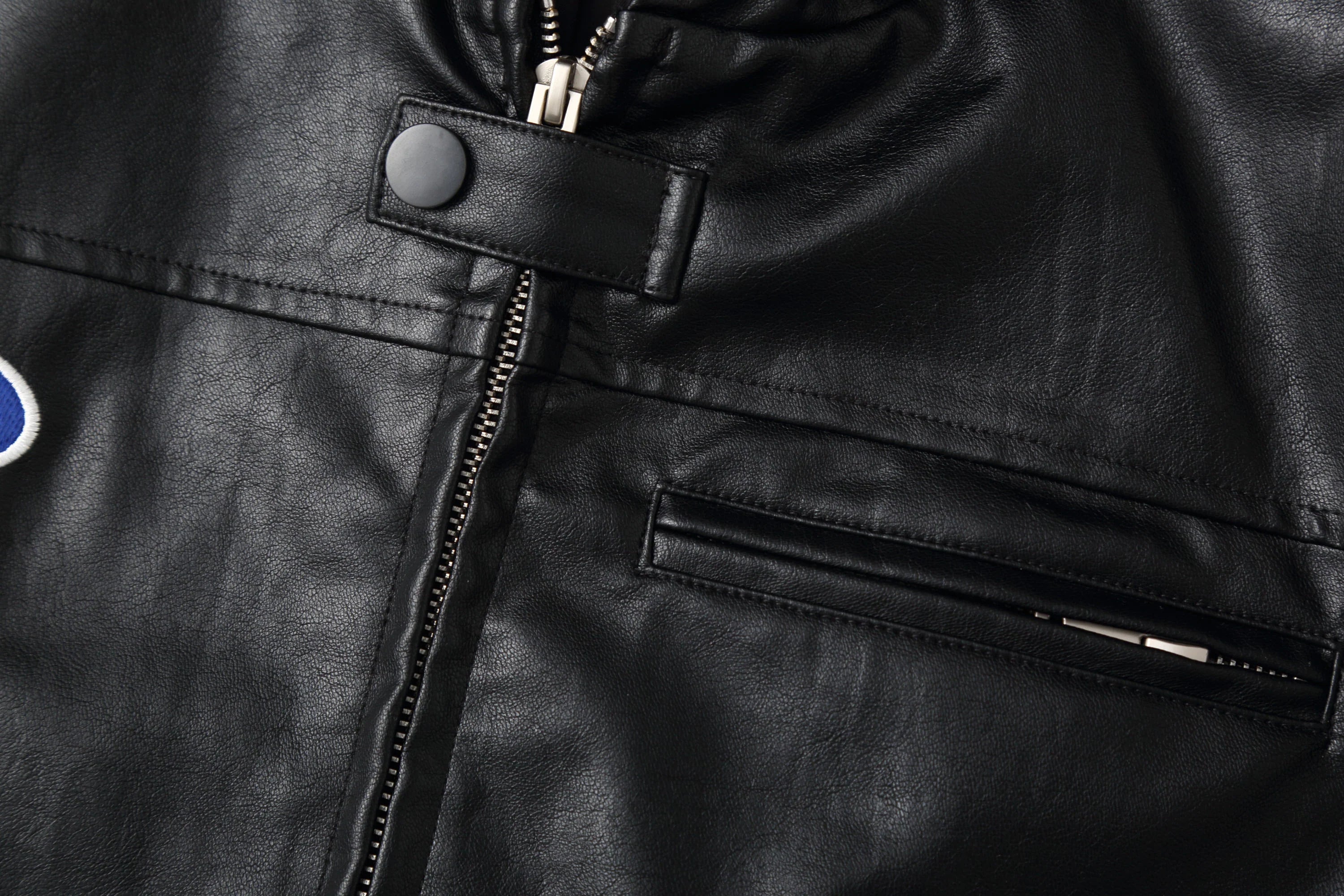 CLP Badge Patch Hooded PU Jacket