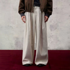 ALVNG AR ANTS Essential Pleats Linen-Blend Wide-Leg Pants