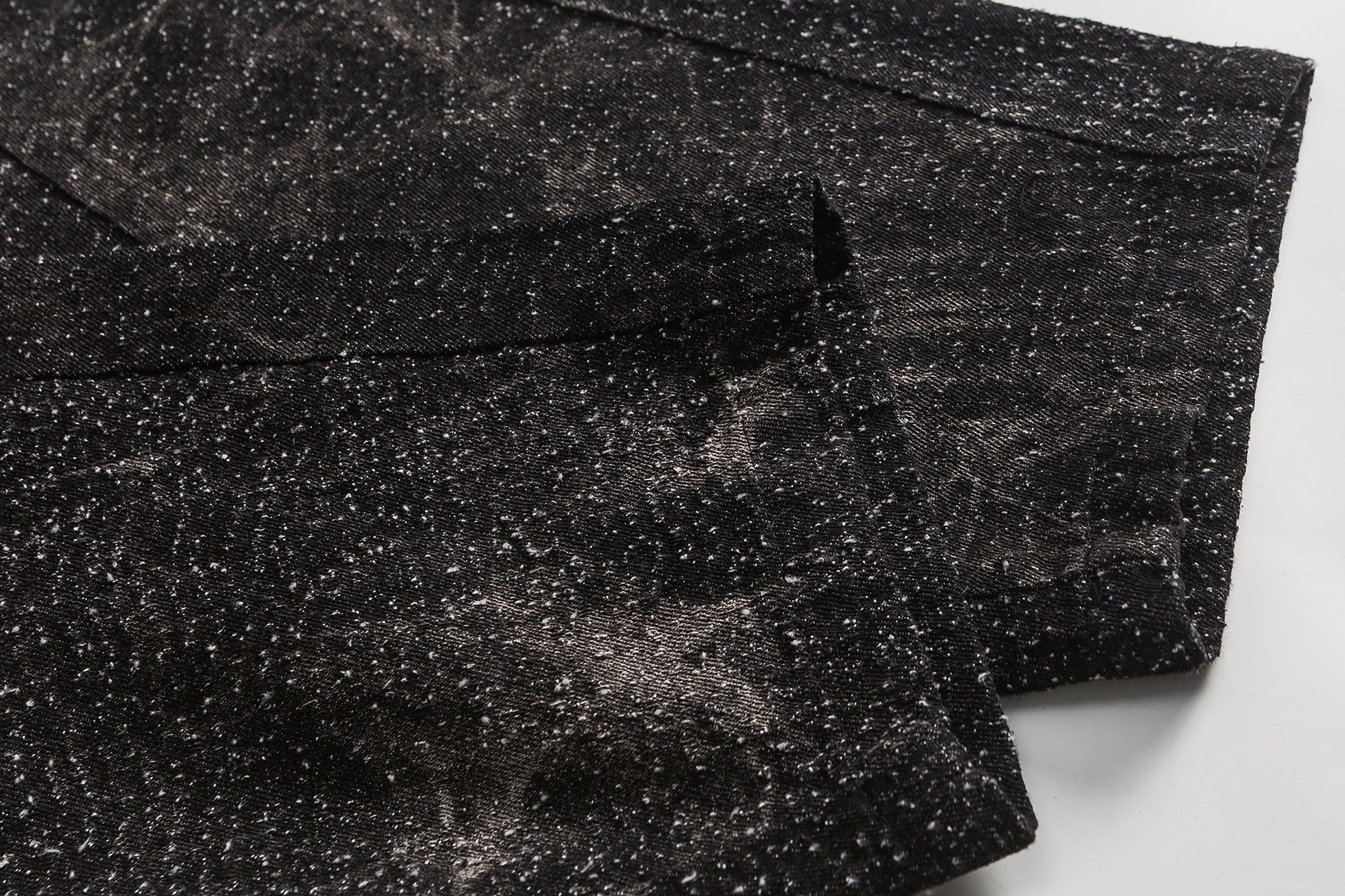 ME DA IGUAL Spliced Splatter Tie-Dye Curved Jeans