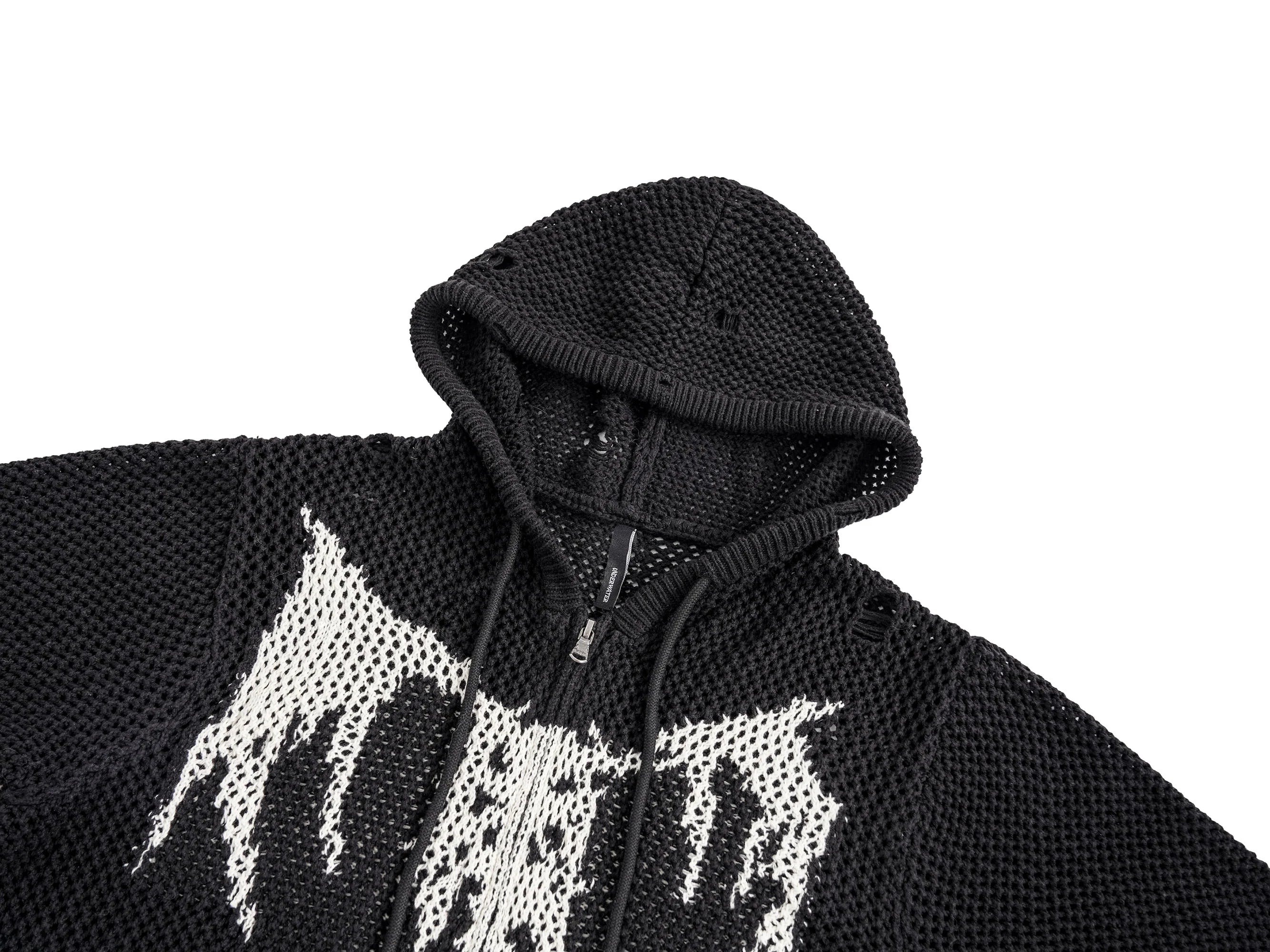 UNDERWATER Hellbound Wing Hooded Zip-Up Cardigan