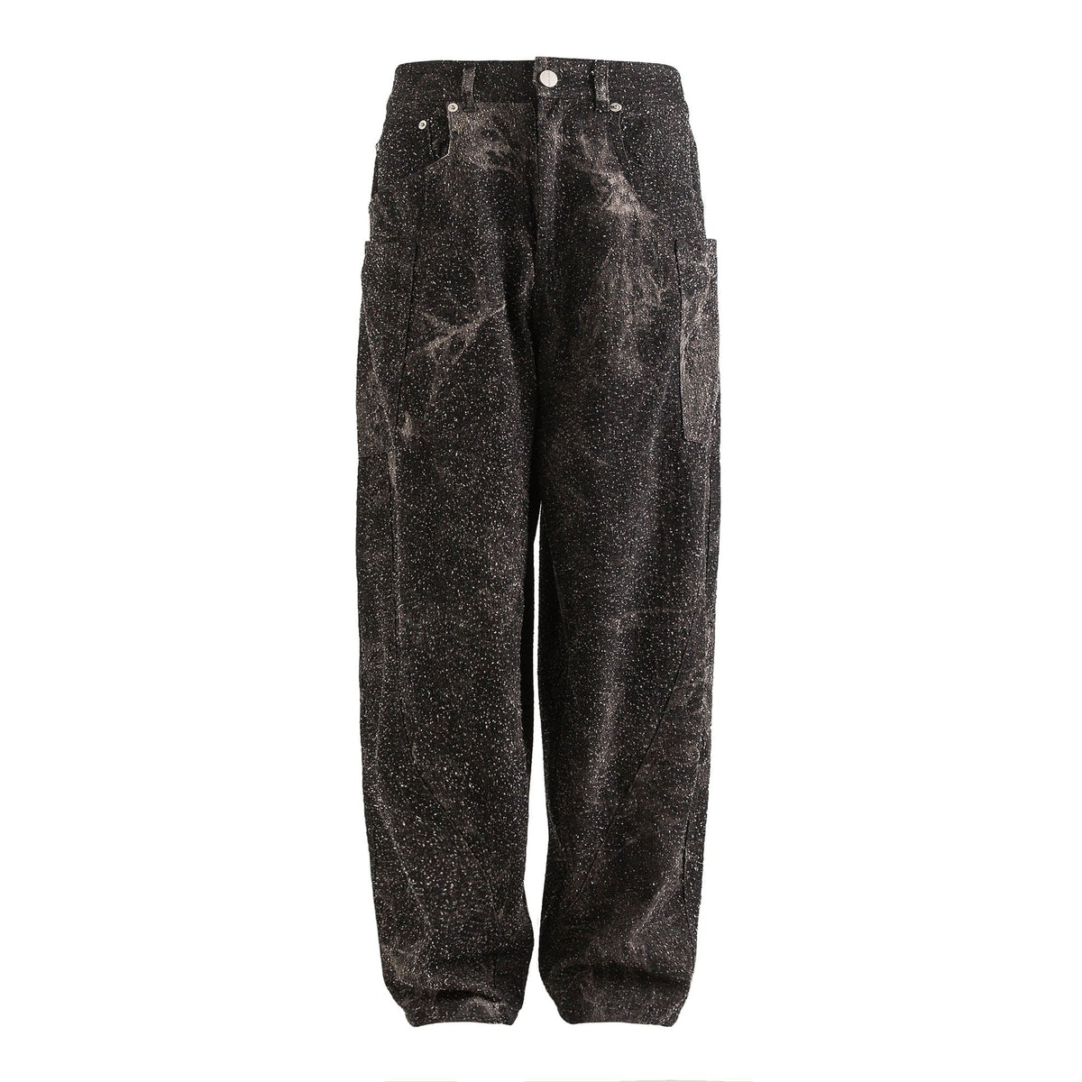 ME DA IGUAL Spliced Splatter Tie-Dye Curved Jeans