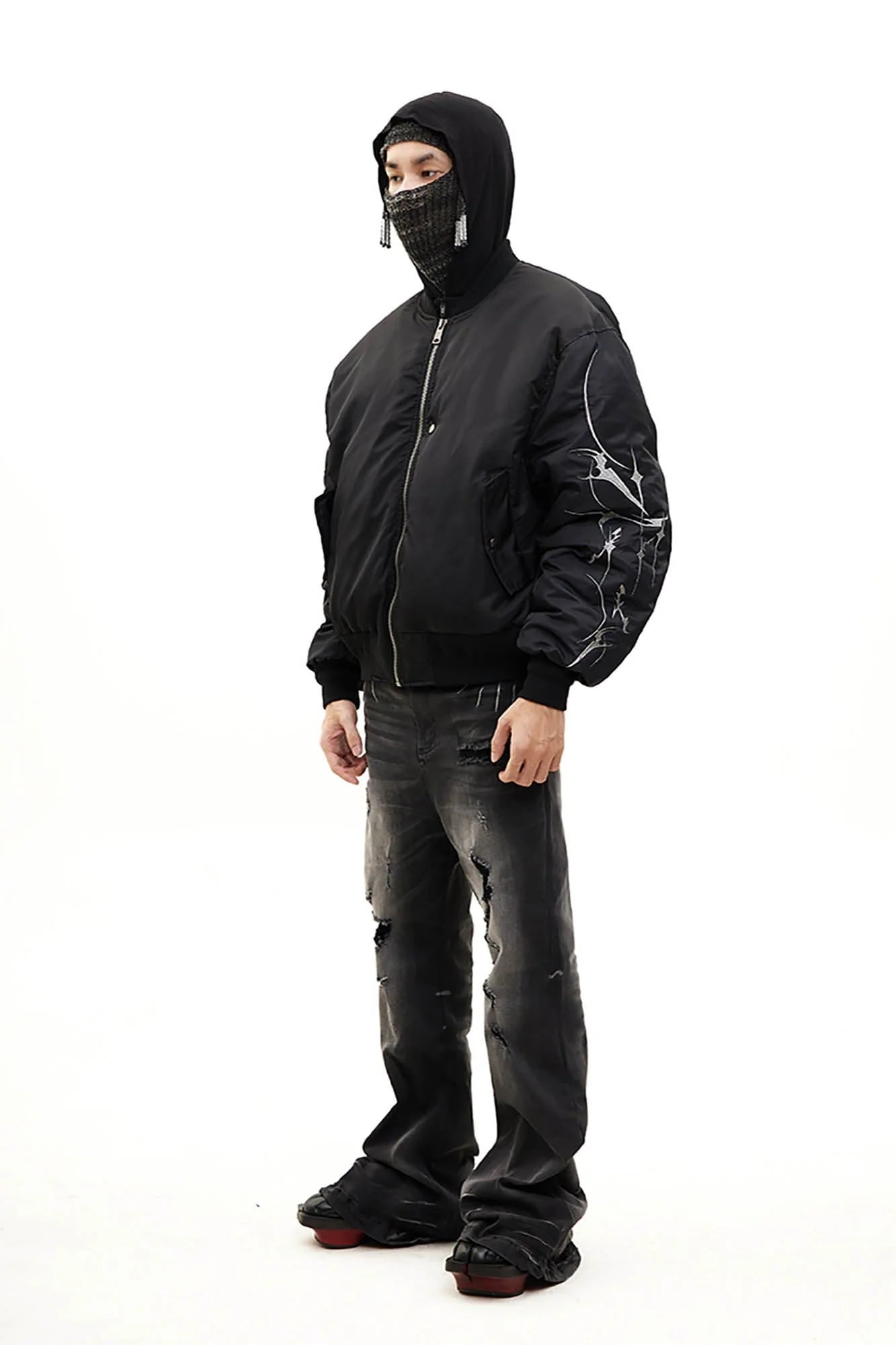 DND4DES Graffiti Embroidered MA1 Bomber Jacket