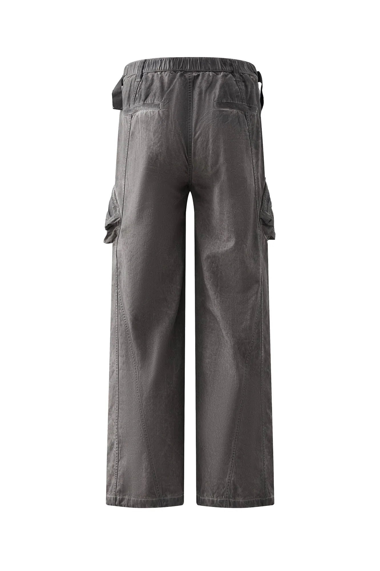 ORGANIC EMOTION Multi-Pocket Crinkled Drawstring Cargo Pants
