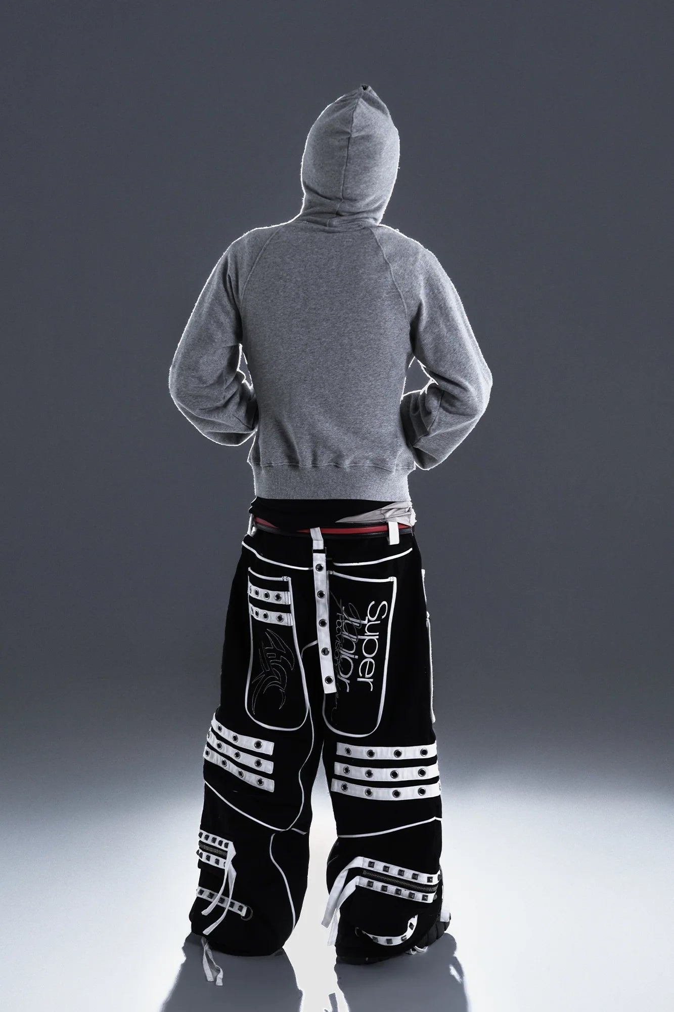 PCCVISION Studded Embroidered Baggy Pants
