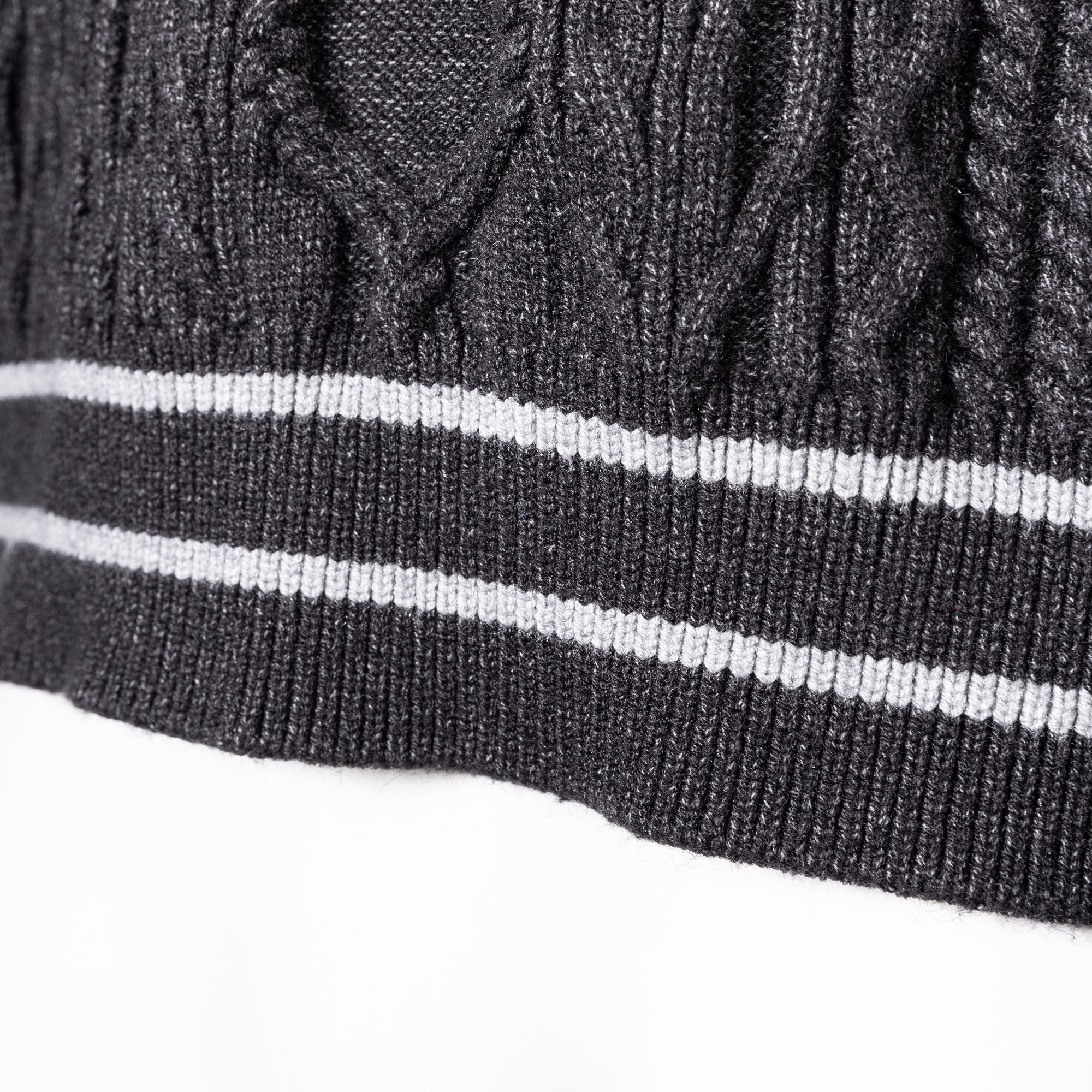 CATSSTAC Varsity V-Neck Cable-Knit Sweater