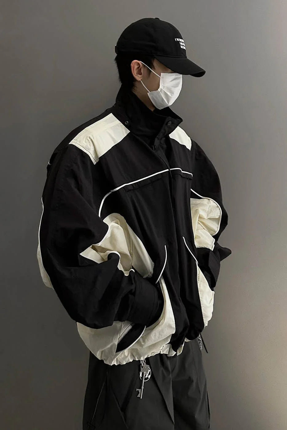 F2CE Deconstructed Detachable-Hood Color-Block Windbreaker