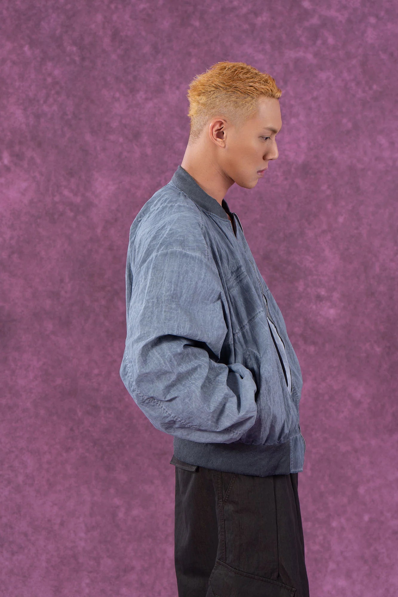 CLP Faded Crinkled Bomber Jacket