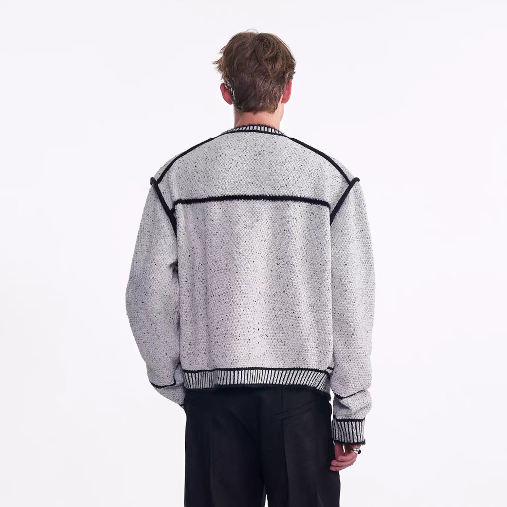 TIWILLTANG Contrast Stitch Knit Jacket