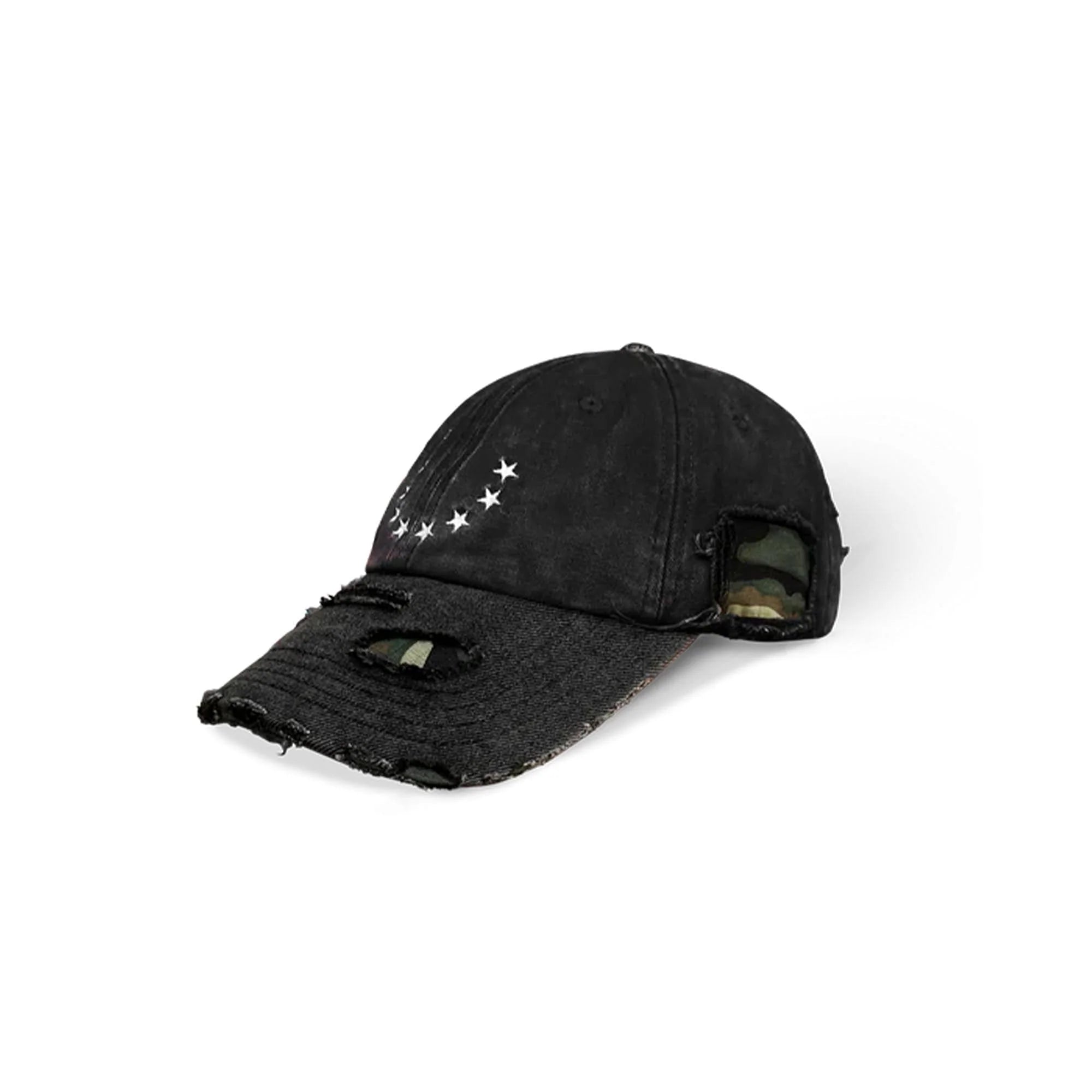 TECNINEGROUP Camo Distressed Panel Star Embroidered Cap
