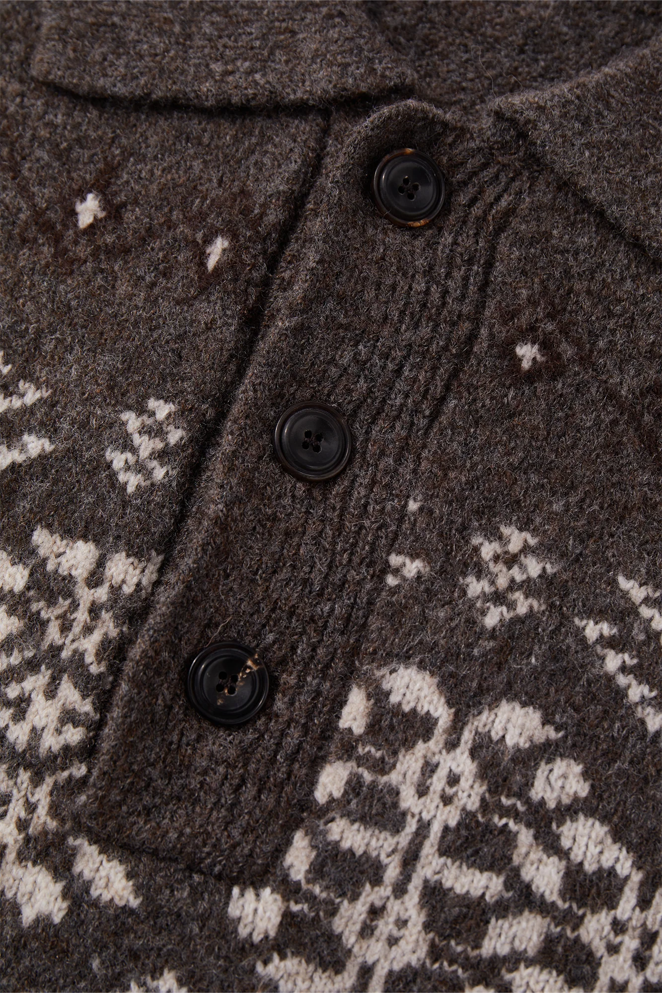 OPICLOTH Fair Isle Knit Polo Sweater
