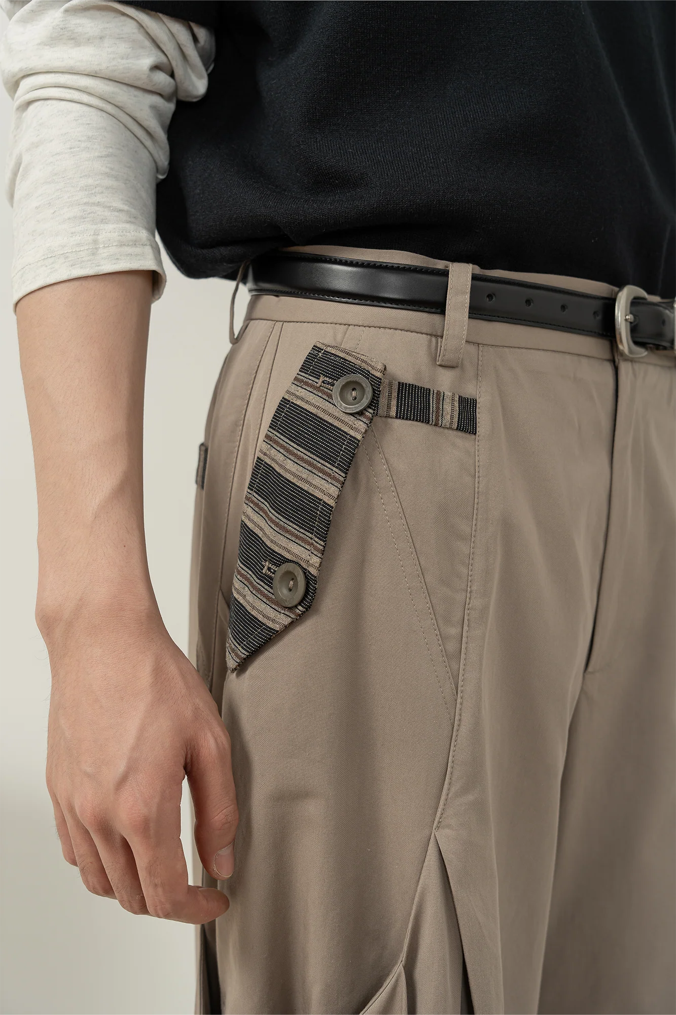 MOITIEDEPETALE Pleated Panel Oversized Cargo Pants