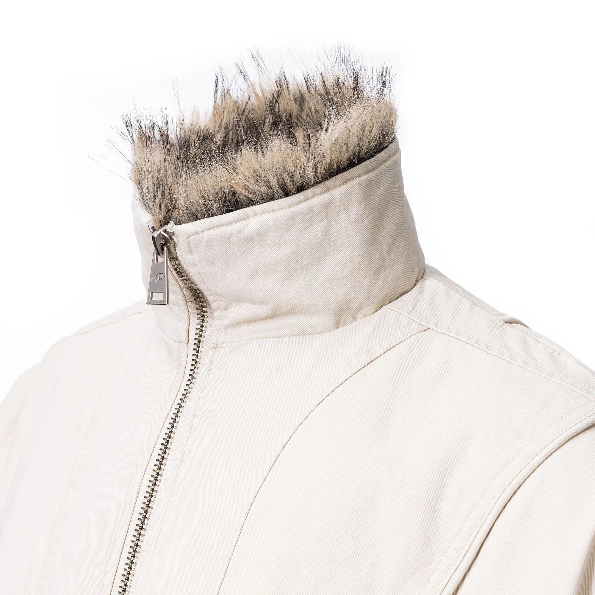 CATSSTAC Detachable Faux Fur Scarf Panel Jacket