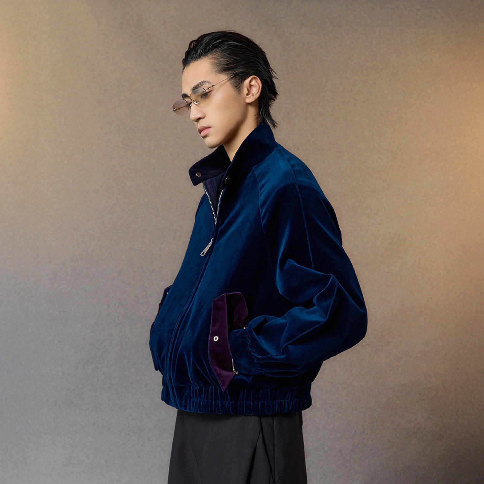 ALVNG AR ANTS Reversible Velvet  Plaid Jacket