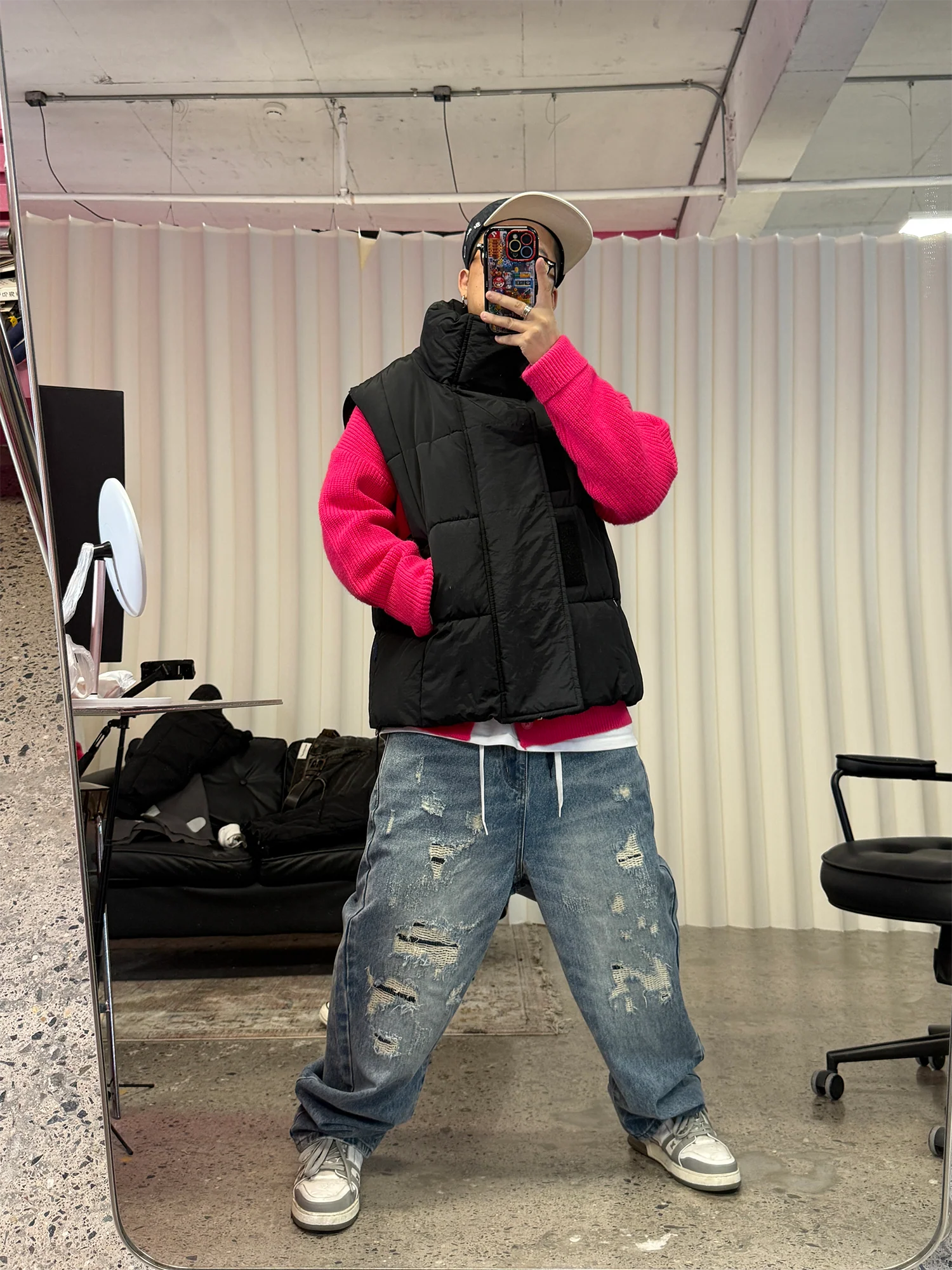 ME DA IGUAL Detachable Sleeve Stand-Collar Quilted Jacket